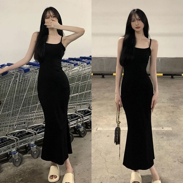 11 서스펜더 끈나시 민소매 롱원피스