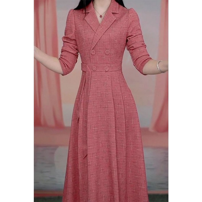 여성 정장 원피스 캐주얼 가을 겨울 하이웨이스트 정장 치마 기질 미디 하객룩 원피스 RSH