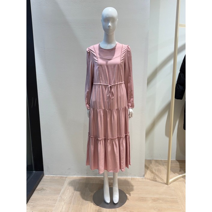 매장정품 PLASTIC ISLAND 플라스틱 아일랜드 레이스배색 셔링 원피스 PQ1WO181 960279