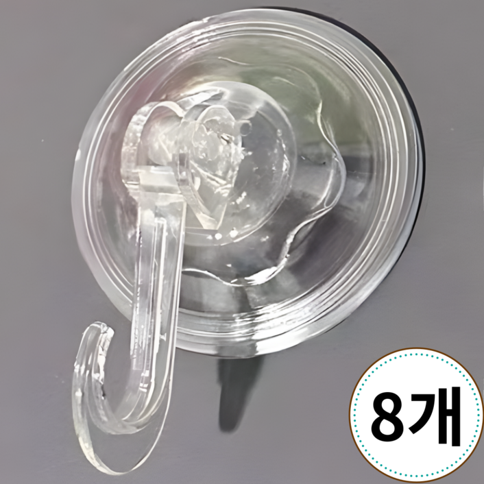 오세이 고급형 강력 벽걸이 흡착고리 4개 세트, 2세트, 투명