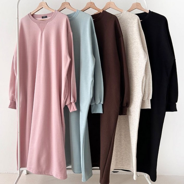 빅사이즈원피스 V688L511 기모쭈리맨투맨원피스 AR