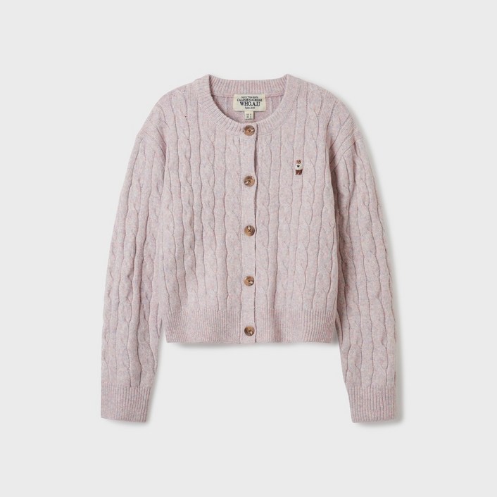 후아유여성 보카시 케이블 꽈배기 라운드 니트 가디건  WHCKE4T23F