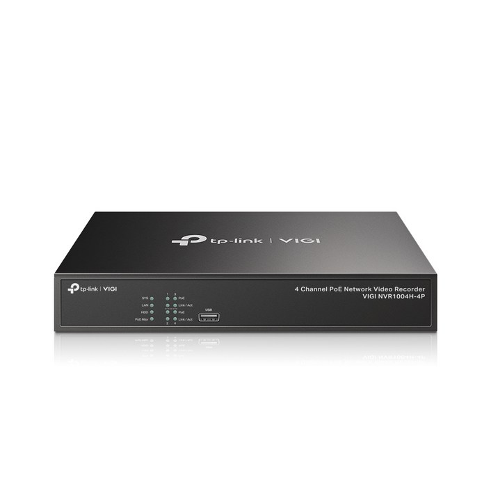 티피링크 VIGI NVR1004H4P 10TB HDD 지원 4채널 PoE 네트워크 비디오 녹화기, 1개, 단일상품