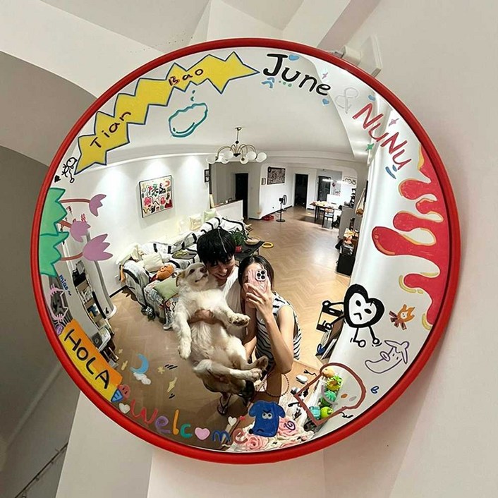 실내 볼록거울 오목거울 거울셀카 카페 포토존 인테리어 거실 가정용