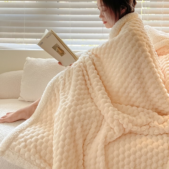 Roomxyd 뽀그리 양털 극세사담요 블랭킷 무릎담요 겨울 이불담요 대형