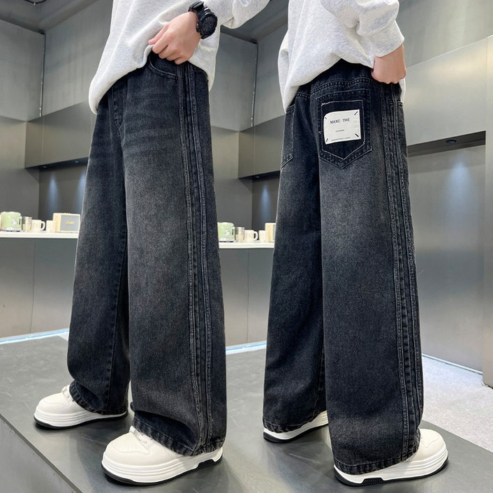 키즈목마 남아 와이드 데님 팬츠 초등학생 주니어 루즈핏 청바지 캐주얼 데일리룩 726