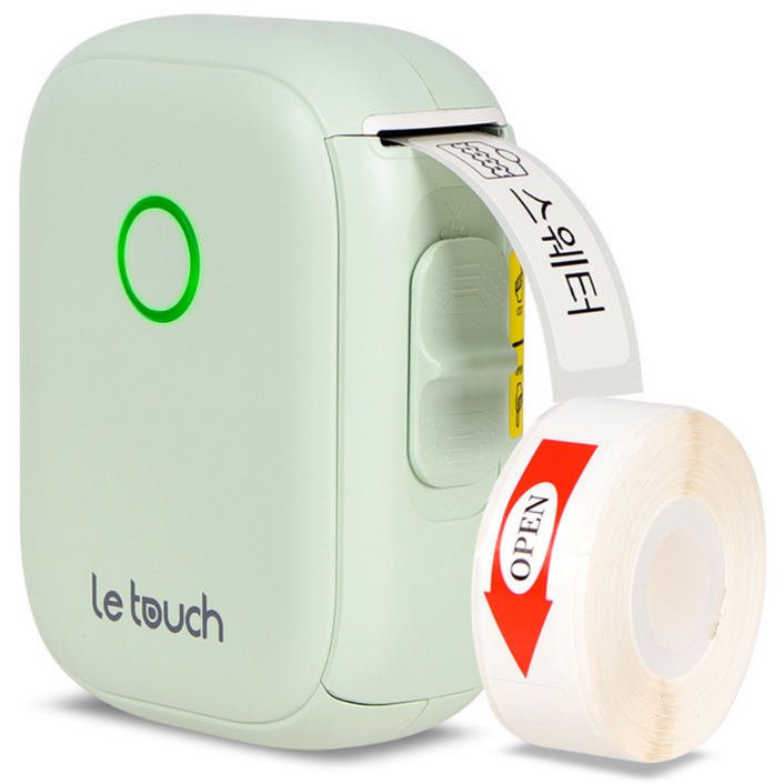 레터치 P12 라벨프린터 네임스티커 라벨기 (라벨지1개포함), P12 라벨프린터+사각화이트라벨지, 1개, 1개, P12