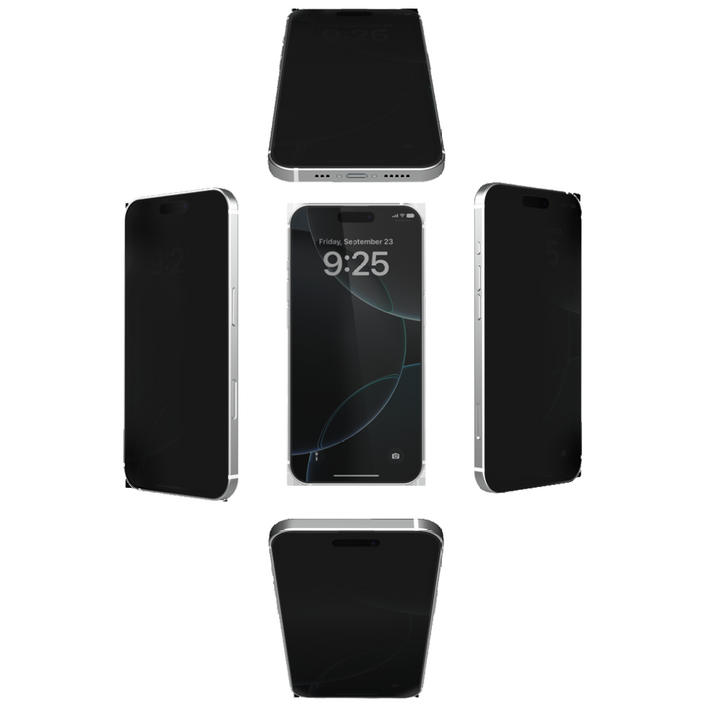 아이쉘 360도 지문방지 사생활보호 풀커버 강화유리 아이폰 액정보호필름, 2개