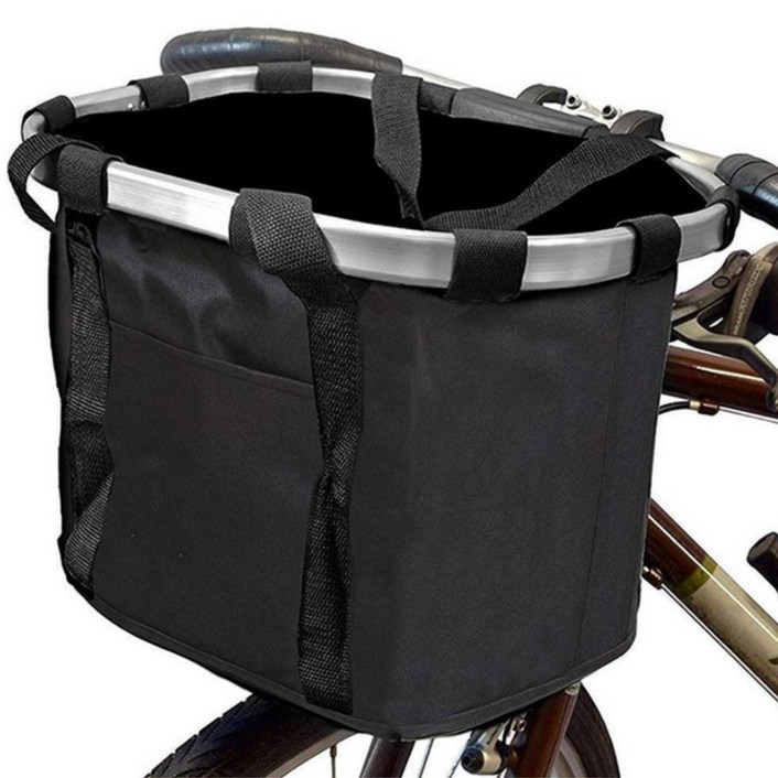 반센트 자전거바구니 접이식장바구니 탈부착 미니벨로 앞바구니, 블랙, 1개