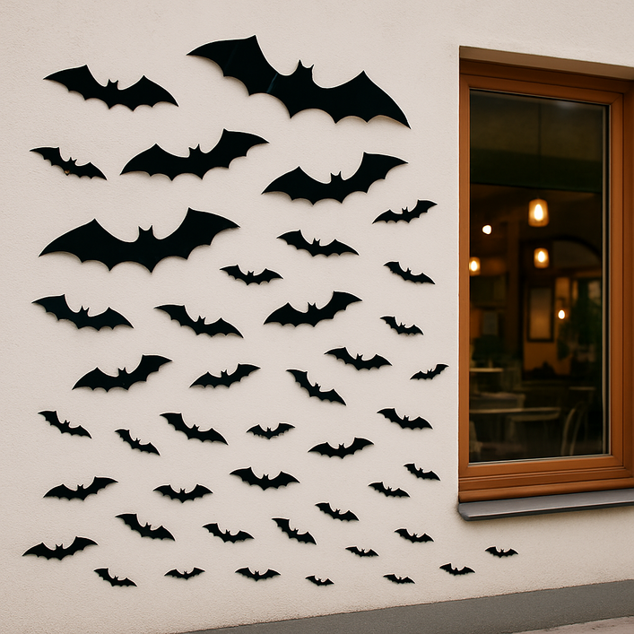 파티쇼 할로윈 박쥐데코 70p 세트, 혼합색상, 2개