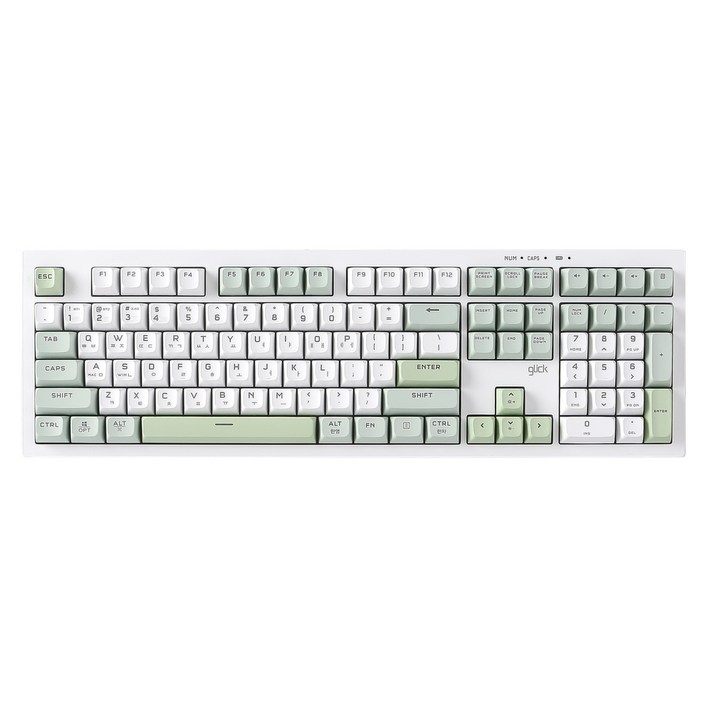 지클릭커 오피스프로 사일런스 M RGB 무소음 유무선 블루투스 108키 키보드, Greenwich RC1, WK50, 제조사축