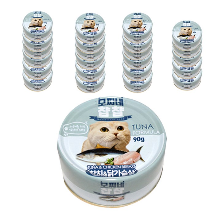 모찌네 챱챱 고양이캔 참치, 혼합맛참치닭가슴살, 90g, 24개 모찌네 챱챱 고양이캔 참치, 혼합맛참치닭가슴살, 90g, 24개