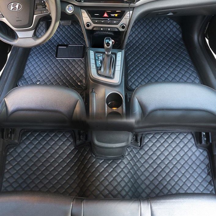 지엠지모터스 차량용 카매트 바닥 장판 시공효과 플로어매트 1열  2열 세트, 기아더뉴셀토스22년7월, 올블랙