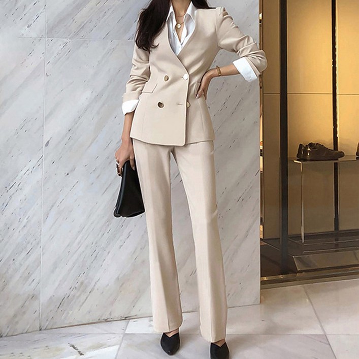 비비에모 노카라 시크 정장 자켓  팬츠 세트 07163