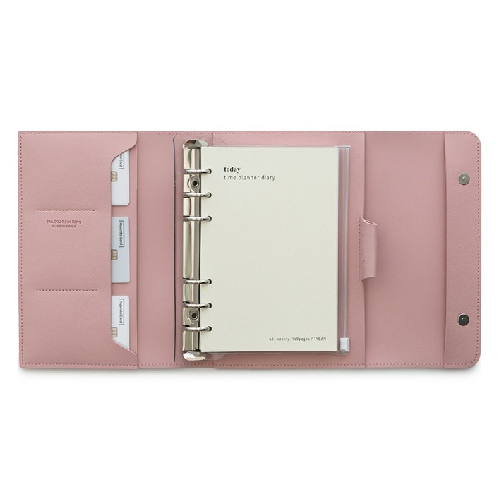 퍼니메이드 가죽 만년형 타임트래커 다이어리  속지 세트, 로맨틱 핑크, 1세트