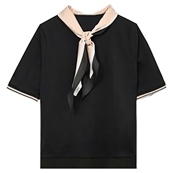 샤트렌 여성용 크루 스카프 티셔츠 HCBMTS113