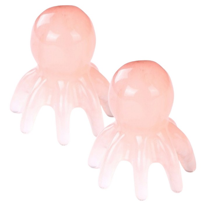 굿굿샵 문어 두피 괄사 마사지기, 2개, 핑크