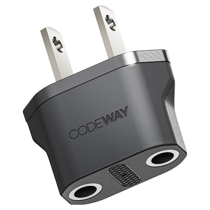 코드웨이 돼지코 220V 변환 110V 플러그 여행용 어댑터 블랙 35x40mm, 40mm, 블랙, 1개