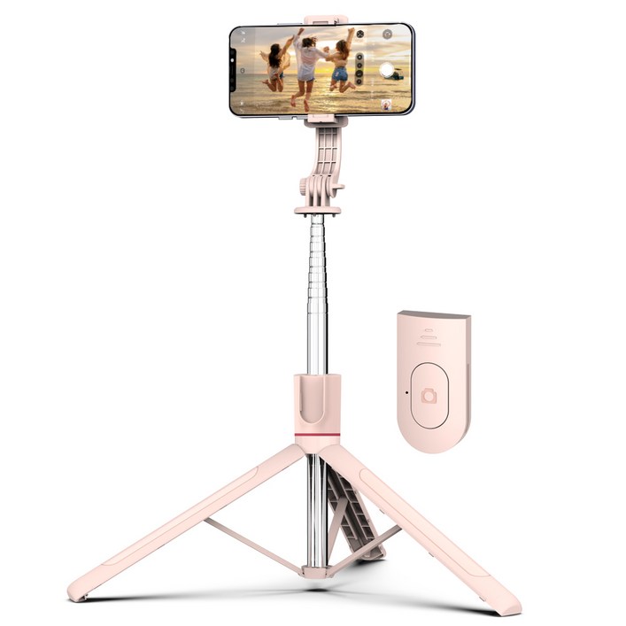셀루미 메가 스틱 올인원 스마트폰 셀카봉 삼각대 171.7cm, SELAT1717M, 핑크  핫핑크, 1개