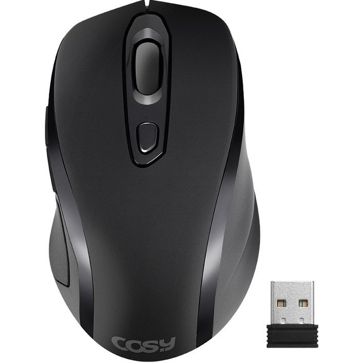 코시 디엘 무소음 6버튼 3단계 DPI 무선 마우스, 블랙, M4006WL