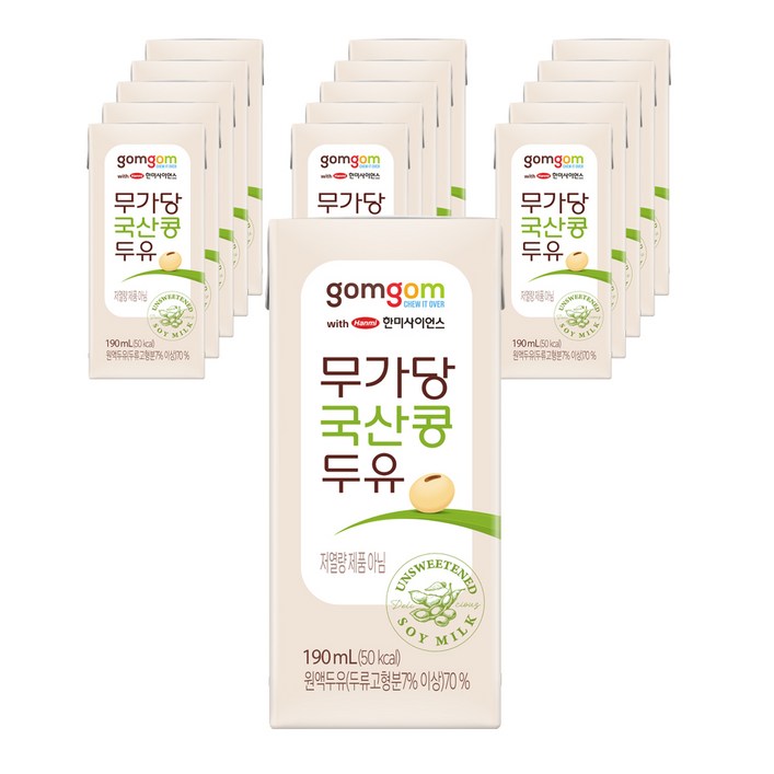 곰곰 무가당 국산콩 두유, 16개, 190ml