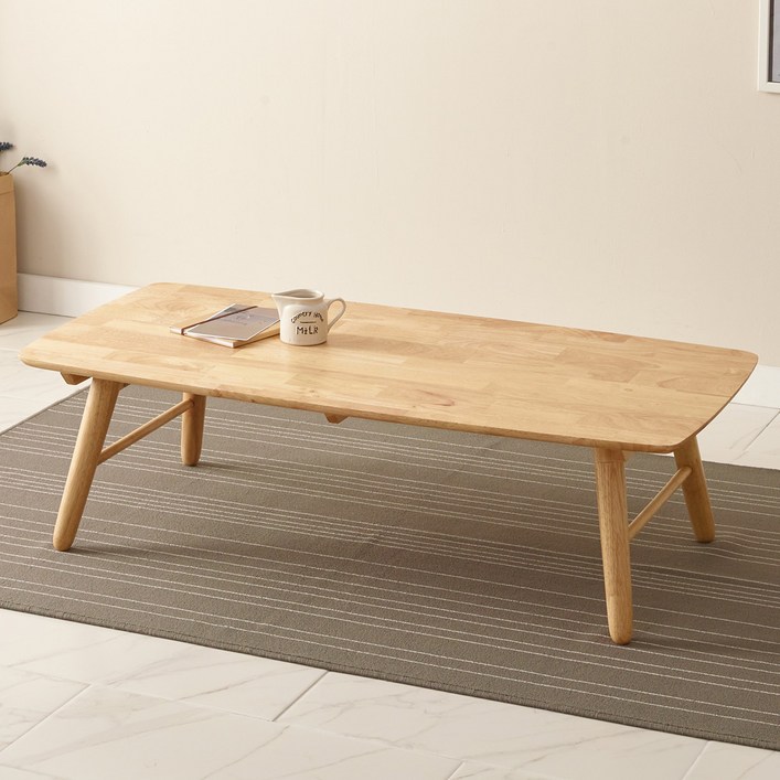 조은세상 고무나무 원목 테이블 1200 x 600 mm