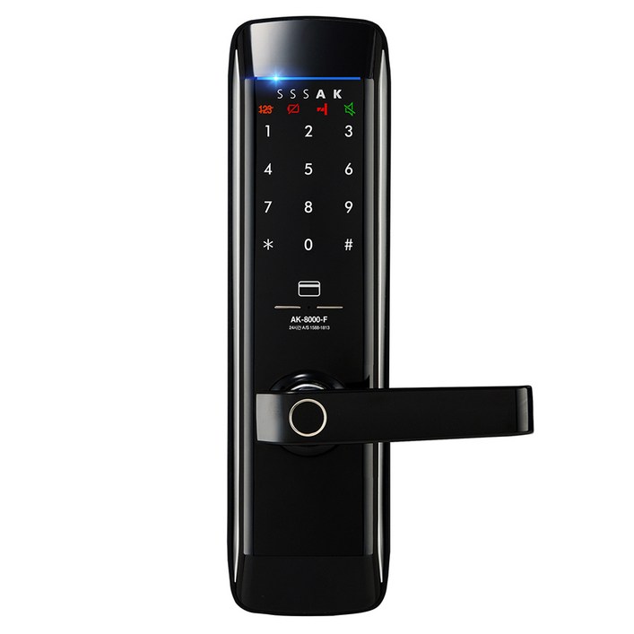 SSSAK 지문인식 무타공 라이트닝 손잡이 있음 도어락 AK-8000-F, AK-8000-F, 고객직접설치