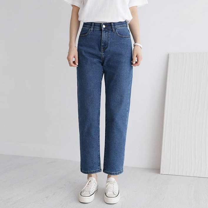 앤드스타일 여성용 숏/기본/롱 기장 인생스판 No 3 보이핏 크롭 데님 팬츠 264389