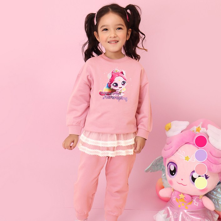 프리미에팜 여아용 캐치 티니핑 9부 쮸리 상하의 세트