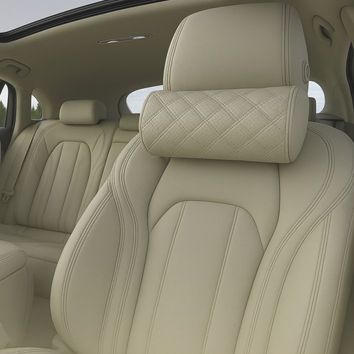 킨톤 캄무드 가죽 타공 차량용 목쿠션