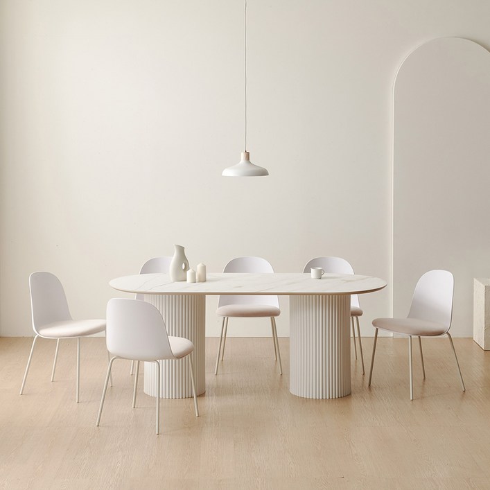 보니애가구 로완 1800 통 세라믹 식탁  의자6p 세트 6인용 방문설치