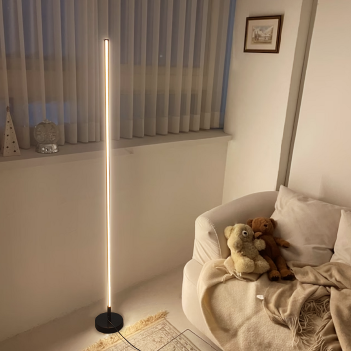 슬림 플로어 장스탠드 LED 조명, 블랙