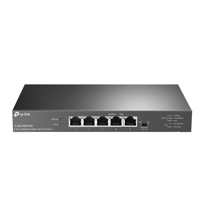 티피링크 5포트 2.5G 데스크탑 스위치 4포트 PoE, TLSG105PPM2, 1개