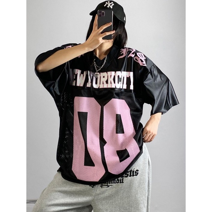 뉴욕저지반팔티 빅사이즈 오버핏 남여공용 흠뻑쇼 워터밤 댄스복 공연복 저지티 단체복