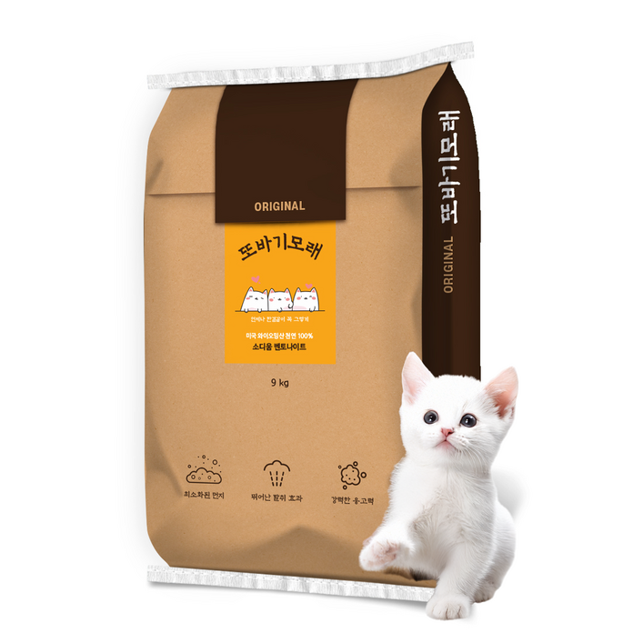 벤토나이트 또바기고양이모래 오리지널 9kg 국내생산 무향, 1개, 9kg, 무향 벤토나이트 또바기고양이모래 오리지널 9kg 국내생산 무향, 1개, 9kg, 무향