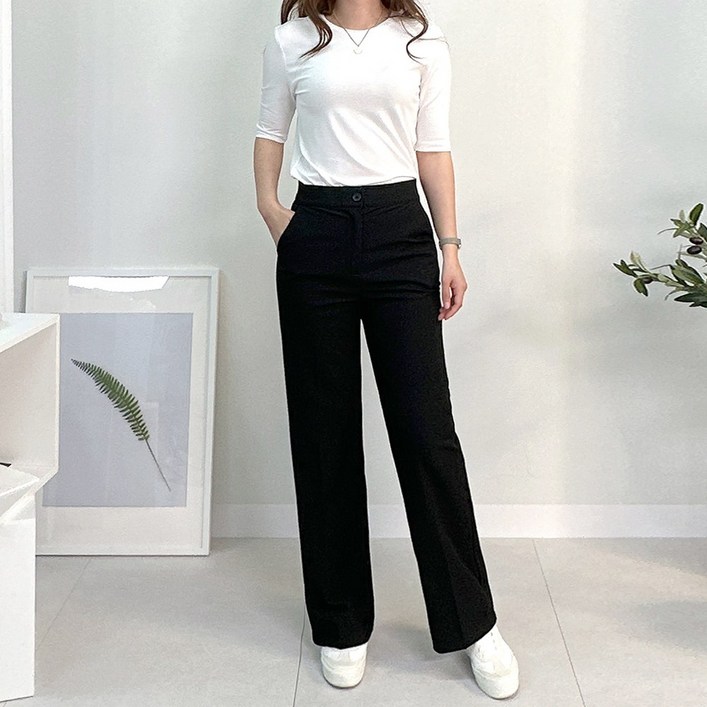 여성용 렘브 시크릿 슬랙스 빅사이즈 S3XL 롱슬랙스 일자 정장 히든밴딩 스판바지 오피스룩 봄 여름 가을