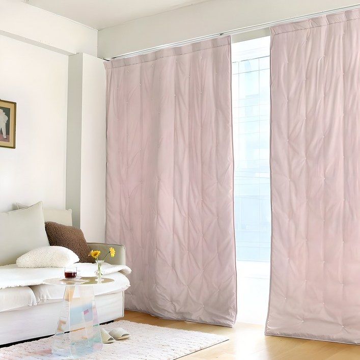 데코원 도브 자수 바람막이 방한커튼