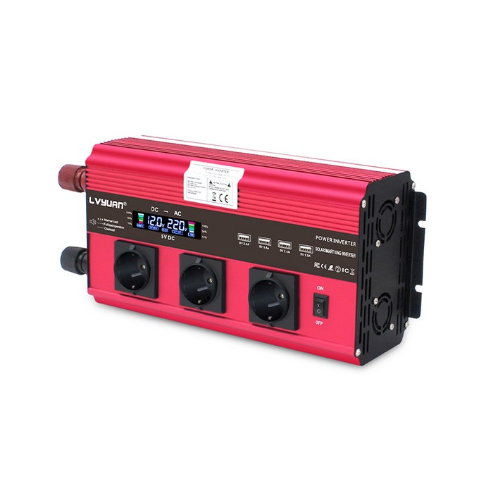 녹원 한국형 콘센트 차량용 인버터 12V 24V 지속출력 3000W 최대출력 6000W, 1개