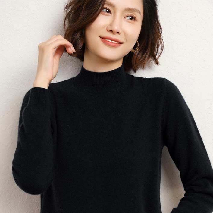 별하늘 여성용 반목 니트티 긴 팔 티 셔츠