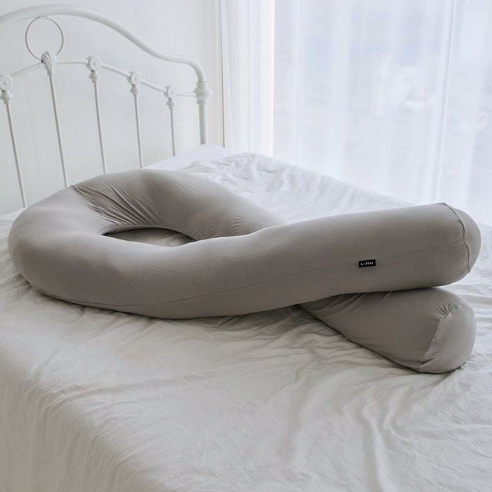 LINU 리누 꿀밤 바디필로우 U자 그란데 특대 사이즈, 그레이