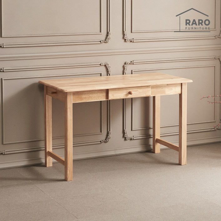 라로퍼니처 몬타 내추럴 1200 고무나무 원목 컴퓨터 책상 학생 서재 데스크, 단품