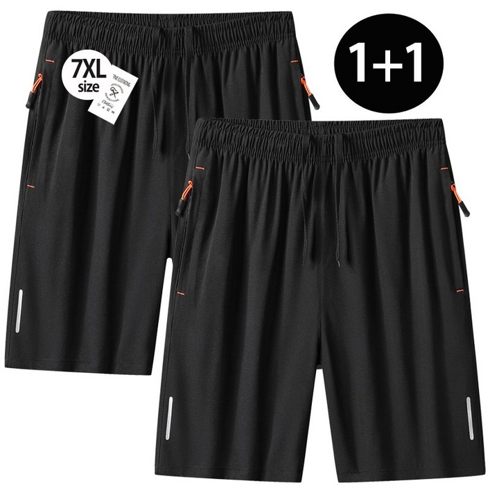 1+1 스트레치 포인트 반바지 [54인치까지] 빅사이즈 특대 트레이닝 남자 여름 운동 등산 런닝