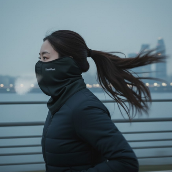 타이탄워크 에어홀 안면 방한마스크 김서림방지 기모