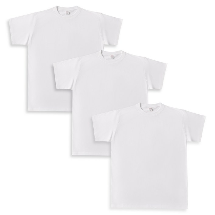 111 베이직 면 26수  라운드 반팔면티 3P세트 베이잉