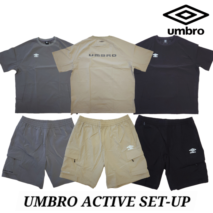 백화점 신상 엄브로 25SS 액티브 세트 모음 반팔 티셔츠 피스테 카고 반바지 셋업 커플룩 시밀러룩 코디 런닝복 트레이닝복 츄리닝 브랜드 상하의 여름