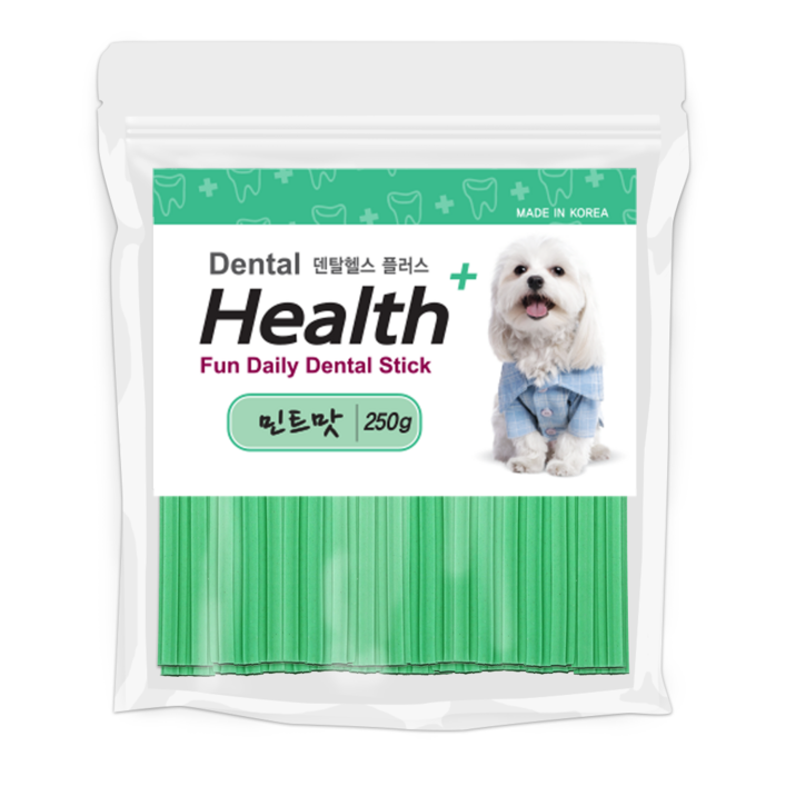 덴탈헬스플러스 강아지 덴탈간식 민트맛, 250g, 3개