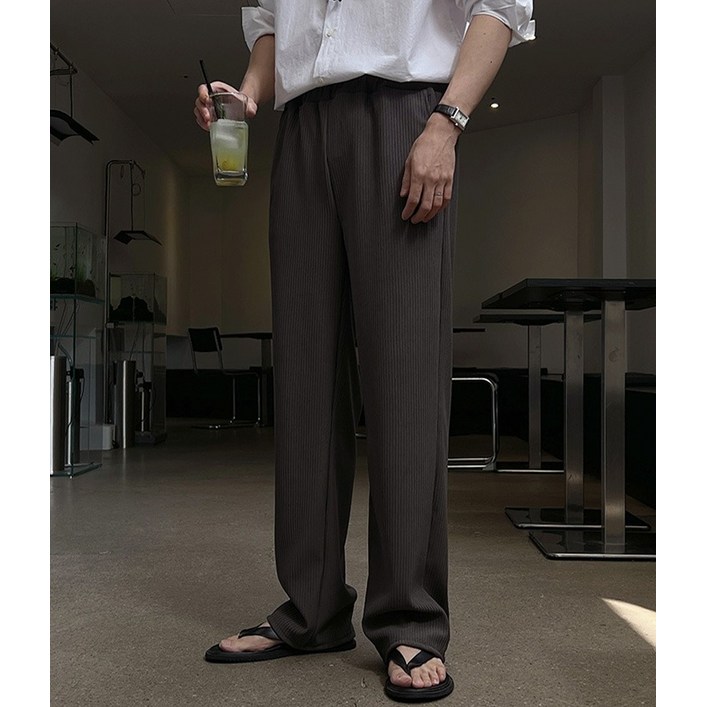#기획 플리츠 세미와이드 팬츠