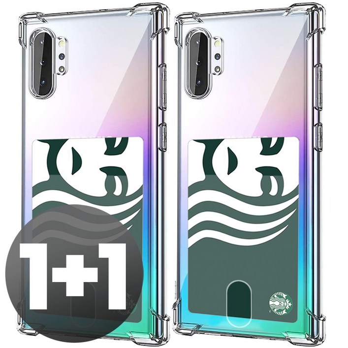 LIVING GRAY 갤럭시 노트10 노트10플러스 카드 수납 포켓 에어 쿠션 투명 케이스 11