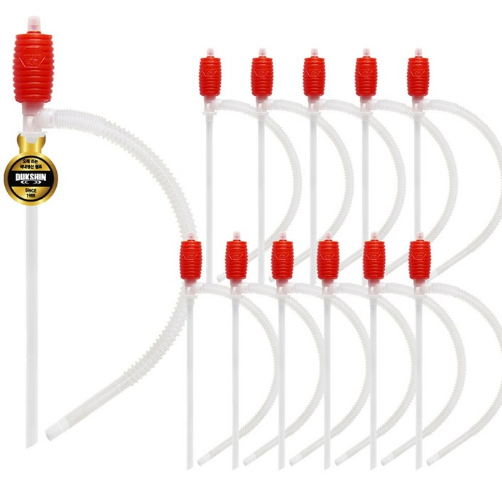 덕신 국내생산 자바라 호스 펌프 소형 등유 기름 소분 수족관 어항 청소 물갈이, 12개묶음