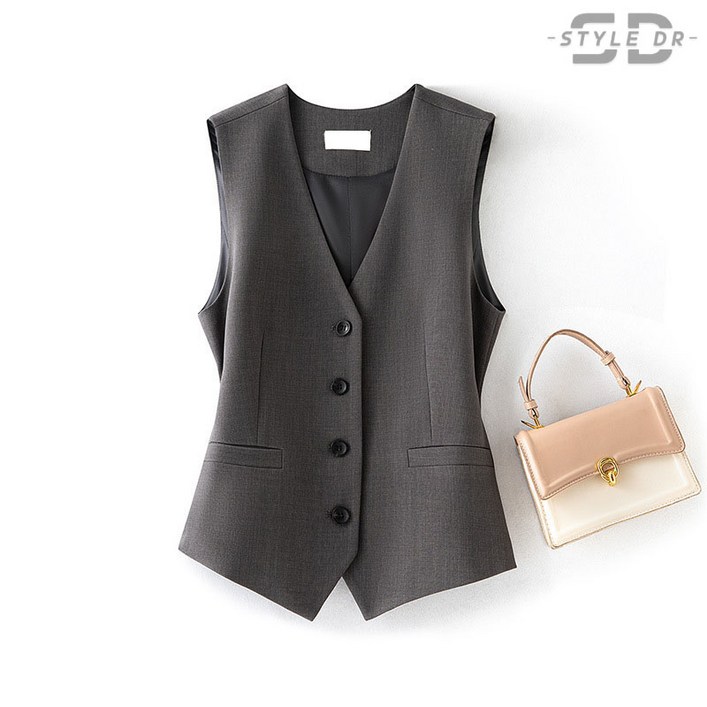 스타일닥터 여성용 스타일리시 정장 조끼 쇼트 베스트 민소매 탑